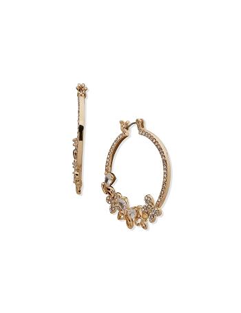 Anne Klein Butterfly Click it Hoop Earrings Gold | FAUUI15809