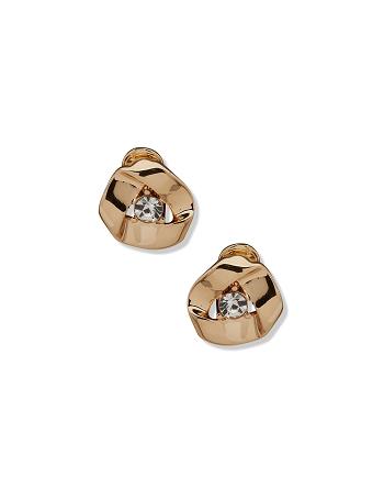 Anne Klein Button Clip Earrings Gold | AUXBR13762