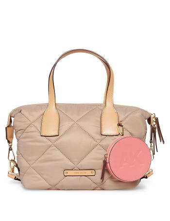 Anne Klein Convertible Quilted Mini Satchels Grey / Pink | XAUGW48346