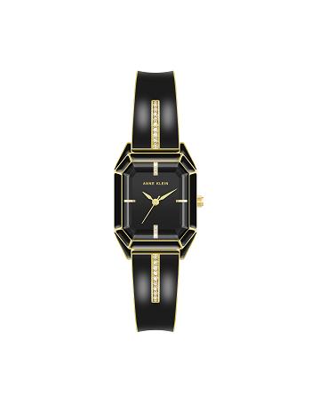 Anne Klein Elegant Bangle Bracelet Watch Metals Black / Gold | AAUWC69004