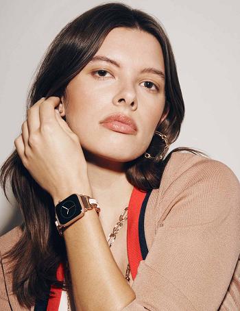 Anne Klein Enamel Link Bracelet Band for Apple Watch® Metals Pink / Rose / Gold | MAUFT81813