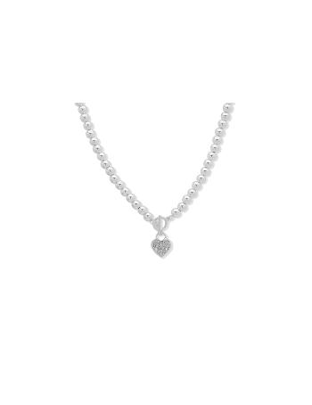 Anne Klein Heart Pendant Necklace Silver | PAUER30077