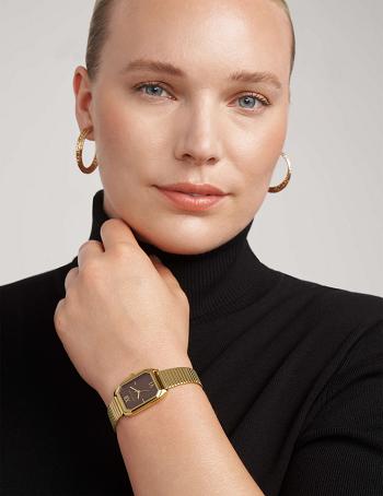 Anne Klein Iconic Octagonal Case Bracelet Watch Metals Gold / Brown | PAUQX71644
