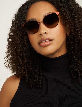 Anne Klein Metal Sunglasses Round Burgundy | AUQAV85171