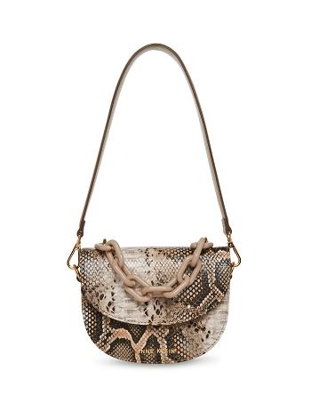 Anne Klein Mini Convertible With Resin Chain Crossbody Bags Snake / Grey | DAUKV71403