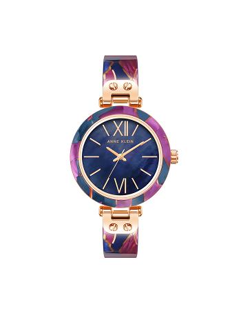 Anne Klein Multi-Color Resin Watch Metals Navy / Purple | MAUHR63910