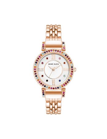 Anne Klein Multicolored Premium Crystal Watch Metals Rose / Gold | AUDYB45476