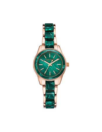 Anne Klein Pearlescent Resin Link Bracelet Watch Metals Rose / Gold / Green | AAUWC92332