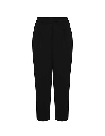 Anne Klein Plus Size Twill Ridge High Rise Pleated Pant-Clearance Bottoms Black | TAUWZ54269