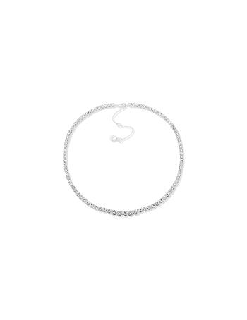 Anne Klein Prong Round Stone Collar Necklace Silver / Grey | AAUWC61319