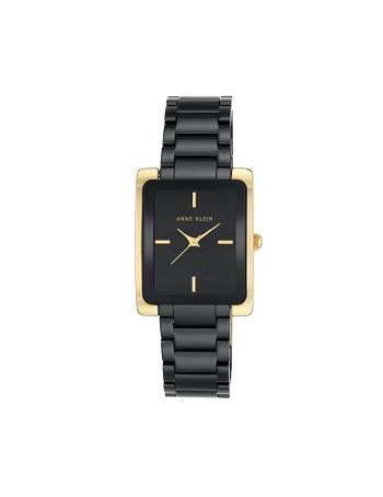 Anne Klein Rectangular Bracelet Watch Ceramics Gold / Black | SAUVO52245