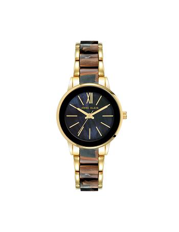 Anne Klein Resin Link Bracelet Watch Metals Gold / Brown / Grey | MAUHR23817