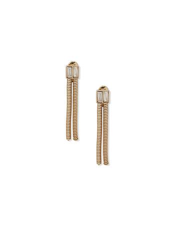 Anne Klein Snake Chain Linear Clip Earrings Snake / Gold | AUIIZ37444
