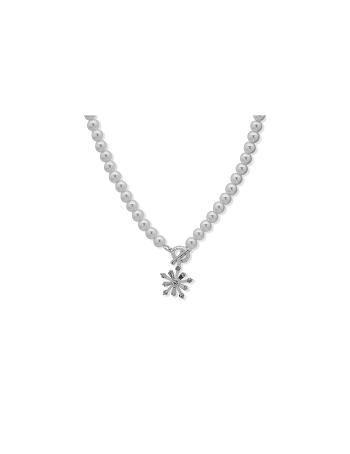 Anne Klein Snowflake Pendant Necklace Silver | PAUER41028