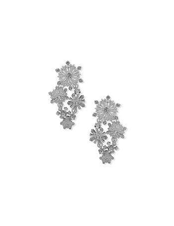 Anne Klein Snowflake Statement Post Drop Pierced Earrings Silver | SAUNY80266