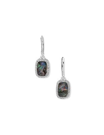 Anne Klein Stone Drop Earring with Pave Earrings Grey / Silver | BAUSD24663
