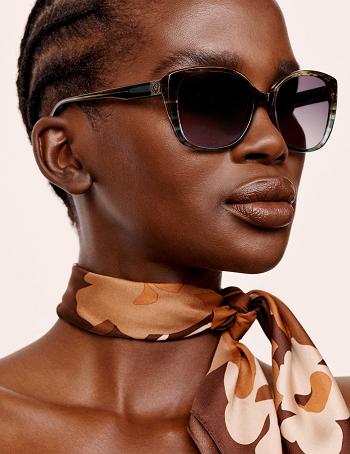 Anne Klein Teal Animal Horn Sunglasses Square Turquoise | DAUVO23623