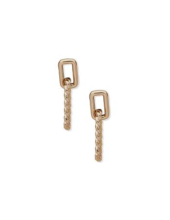 Anne Klein Twist Drop Earrings Gold | AUDYB50720