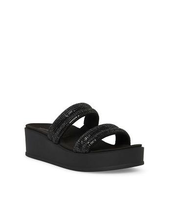 Anne Klein Vanny Platform Sandals Black | DAUKV32266