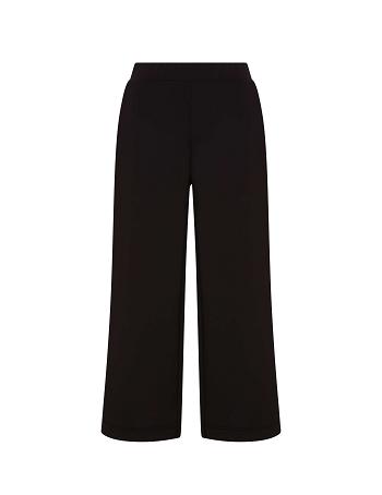 Anne Klein Wide Leg Pull On Crop Pant- Clearance Bottoms Black | DAUVO52030